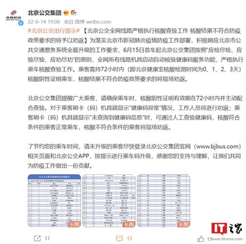 北京公交全网线路明起自动核验健康码 核酸结果不符合防疫政策要求将现场劝返 明装线路设计